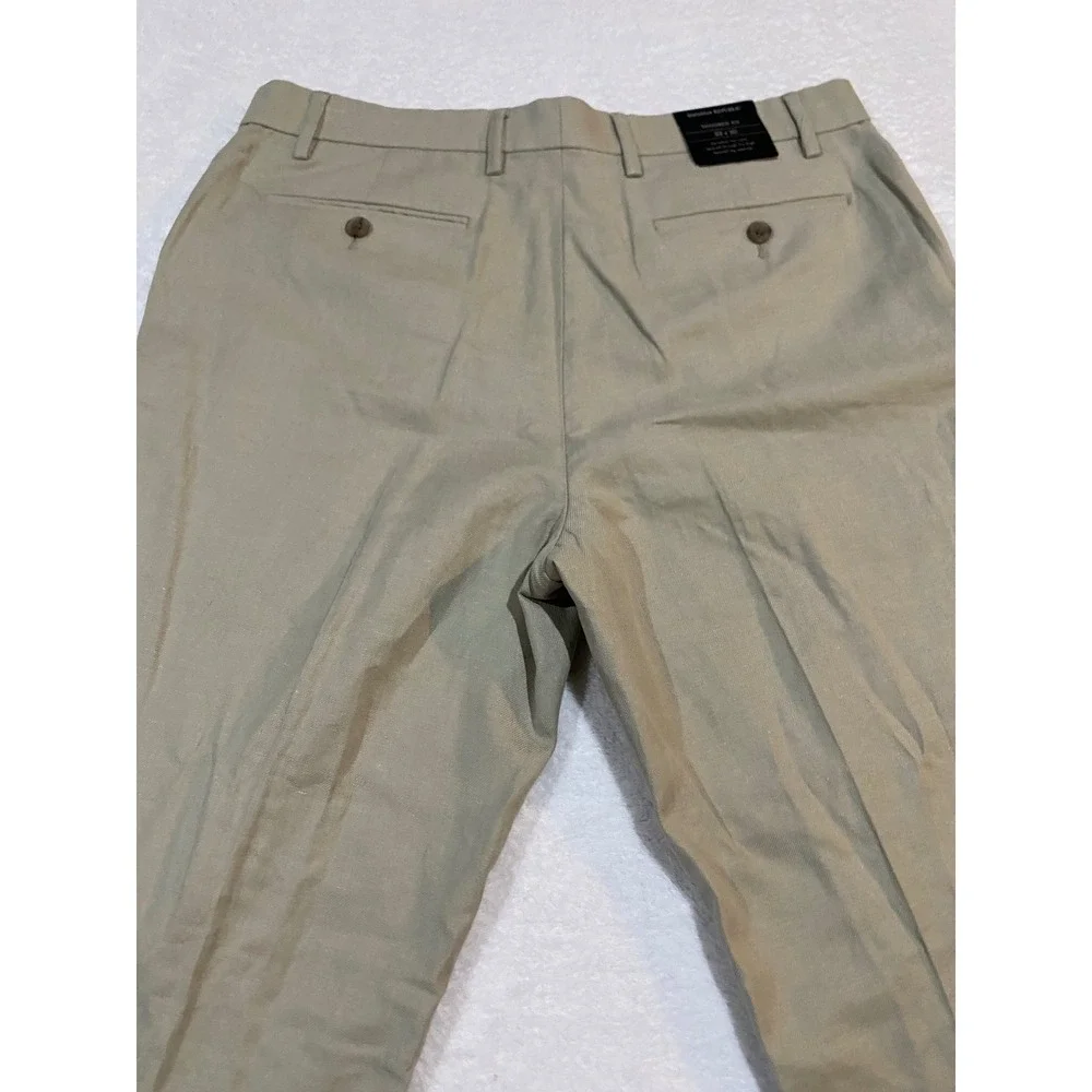 Banana Republic Tailored Fit Chinos Mens 33x30 Tan Linen Blend 616307-01-1 NWT